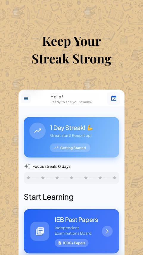 Streak tracking — home screen